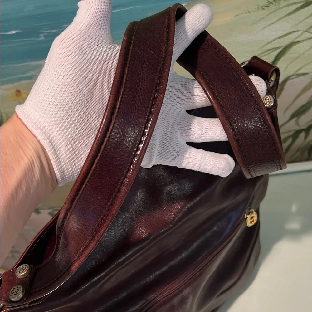 Vintage Marino Orlandi Large Rich Brown Leather Shoulder/Bucket Bag